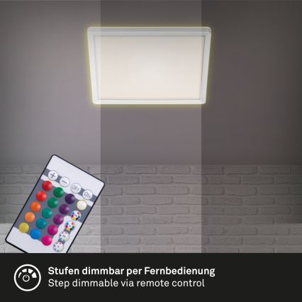 Briloner 7090-416 - Ρυθμιζόμενο οροφής φωτιστικό LED RGBW SLIM LED/15W/230V με τηλεχειριστήριο