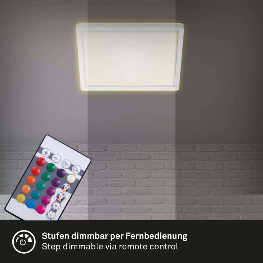 Briloner 7090-416 - Ρυθμιζόμενο οροφής φωτιστικό LED RGBW SLIM LED/15W/230V με τηλεχειριστήριο