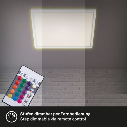Briloner 7091-416 - Ρυθμιζόμενο φωτιστικό οροφής LED RGBW SLIM LED/22W/230V με τηλεχειριστήριο