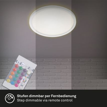 Briloner 7092-416 - RGBW Φωτιστικό οροφής dimming SLIM LED/15W/230V + τηλεχειριστήριο