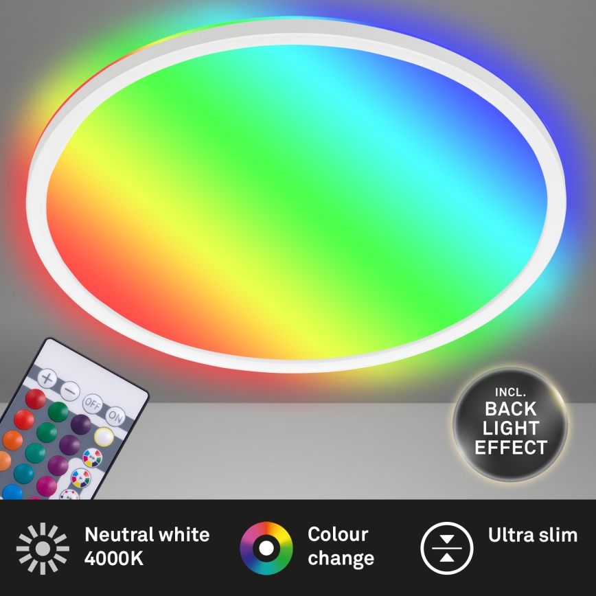 Briloner 7092-416 - RGBW Φωτιστικό οροφής dimming SLIM LED/15W/230V + τηλεχειριστήριο