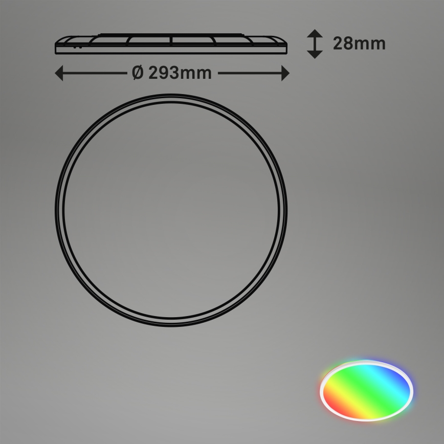 Briloner 7092-416 - RGBW Φωτιστικό οροφής dimming SLIM LED/15W/230V + τηλεχειριστήριο