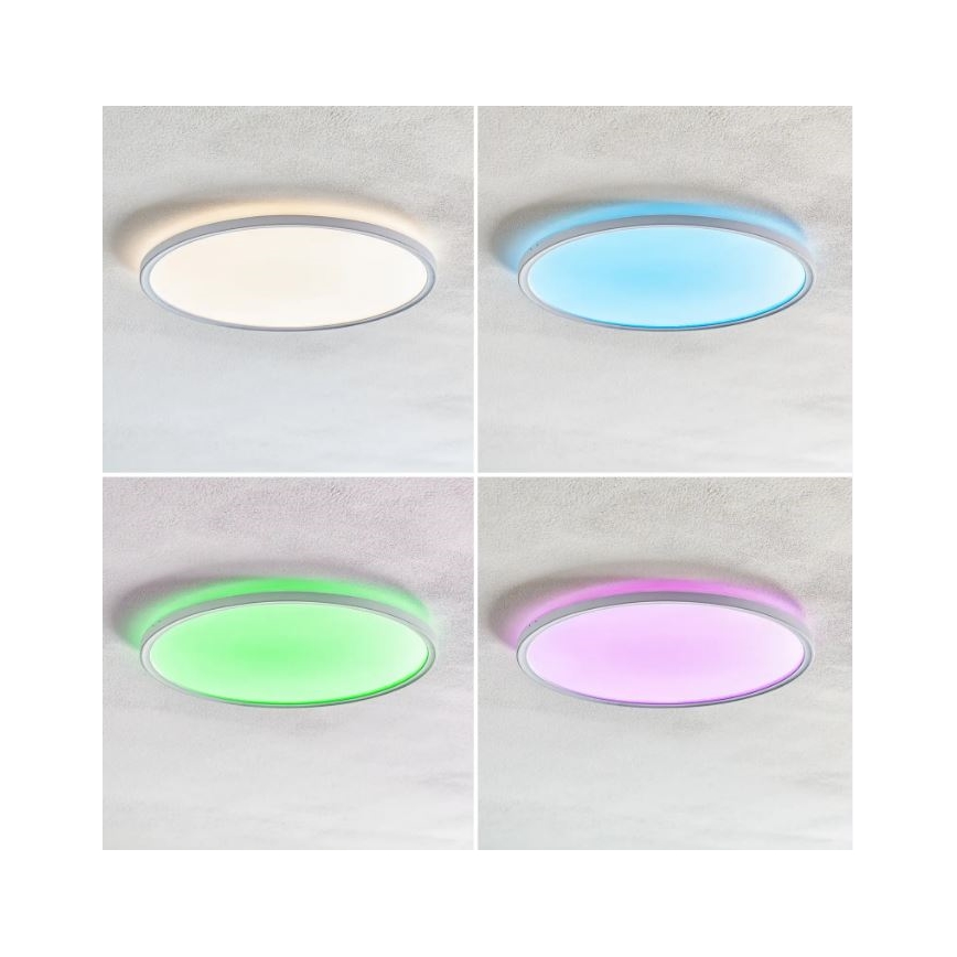 Briloner 7094-416 - Ρυθμιζόμενο φωτιστικό οροφής LED RGBW SLIM LED/22W/230V με τηλεχειριστήριο