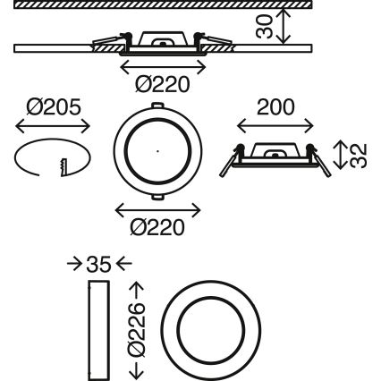 Briloner 7108-414 - Φωτιστικό οροφής LED SKY 2σε1 LED/18W/230V ματ χρώμιο