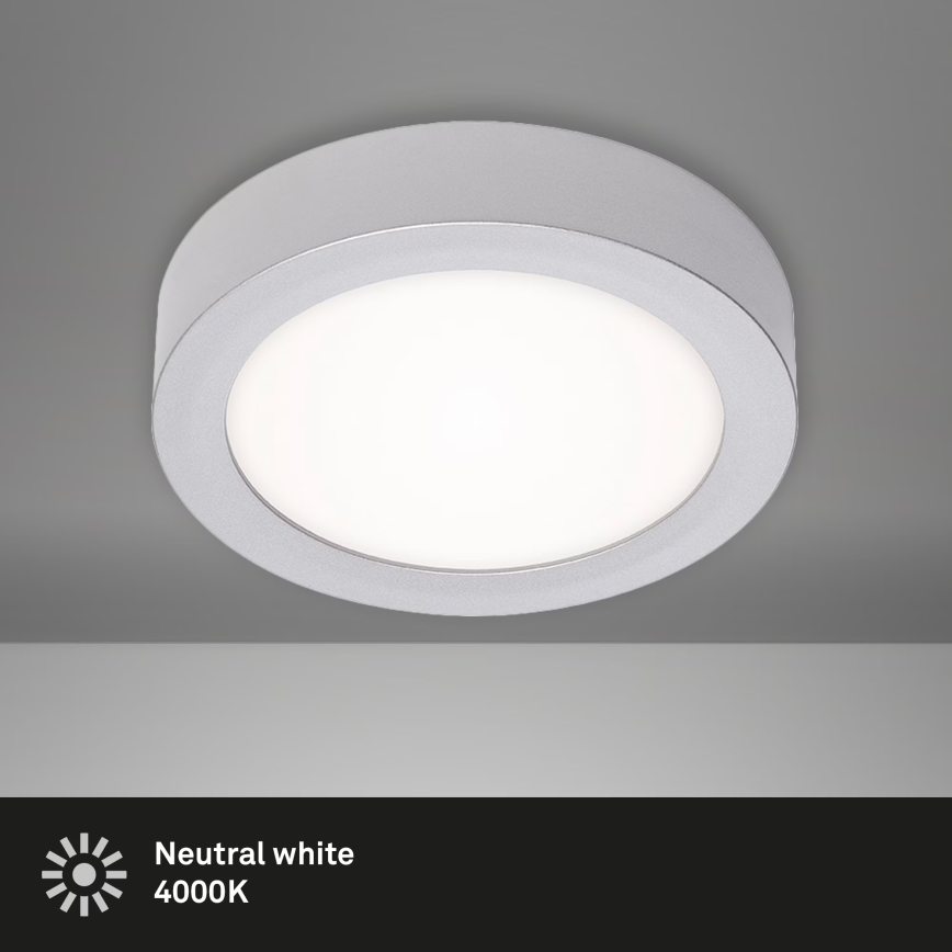 Briloner 7122-014 - Φωτιστικό οροφής LED FIRE LED/11W/230V 3000K διάμ. 17 cm ασημί