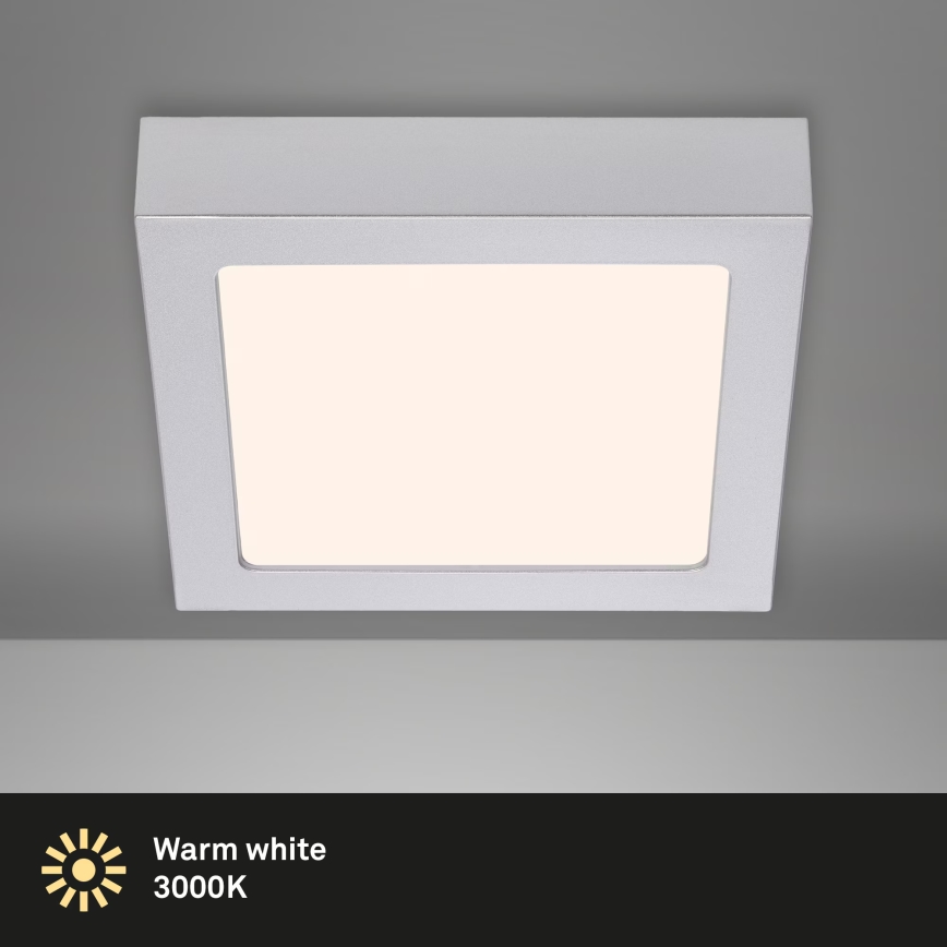 Briloner 7123-014 - LED Φωτιστικό οροφής FIRE LED/12W/230V 3000K 17x17cm ασημί