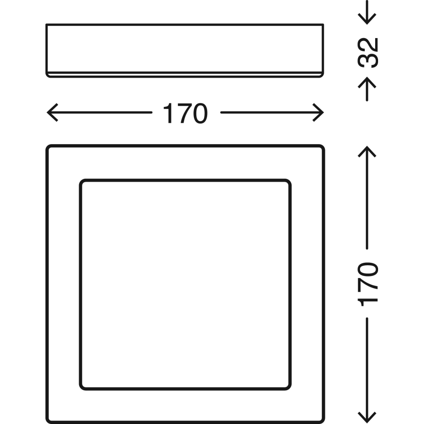 Briloner 7123-014 - LED Φωτιστικό οροφής FIRE LED/12W/230V 3000K 17x17cm ασημί
