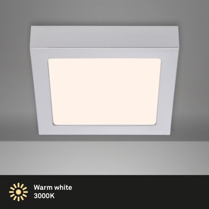 Briloner 7123-014 - LED Φωτιστικό οροφής FIRE LED/12W/230V 3000K 17x17cm ασημί