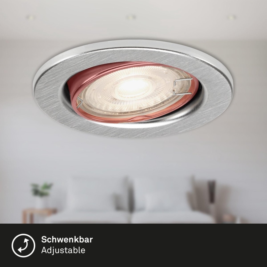 Briloner 7144-039 - Σετ 3x Κρεμαστό φωτιστικό οροφής μπάνιου LED SLIDE 1xGU10/4W/230V IP23
