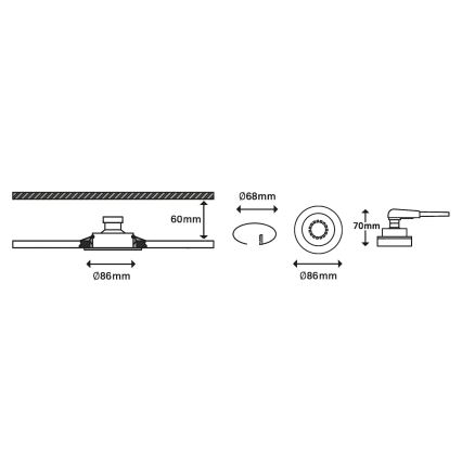 Briloner 7148-038-ΣΕΤ 3xLED Dimmable φωτιστικά μπάνιου 1xGU10/5W/230V IP23