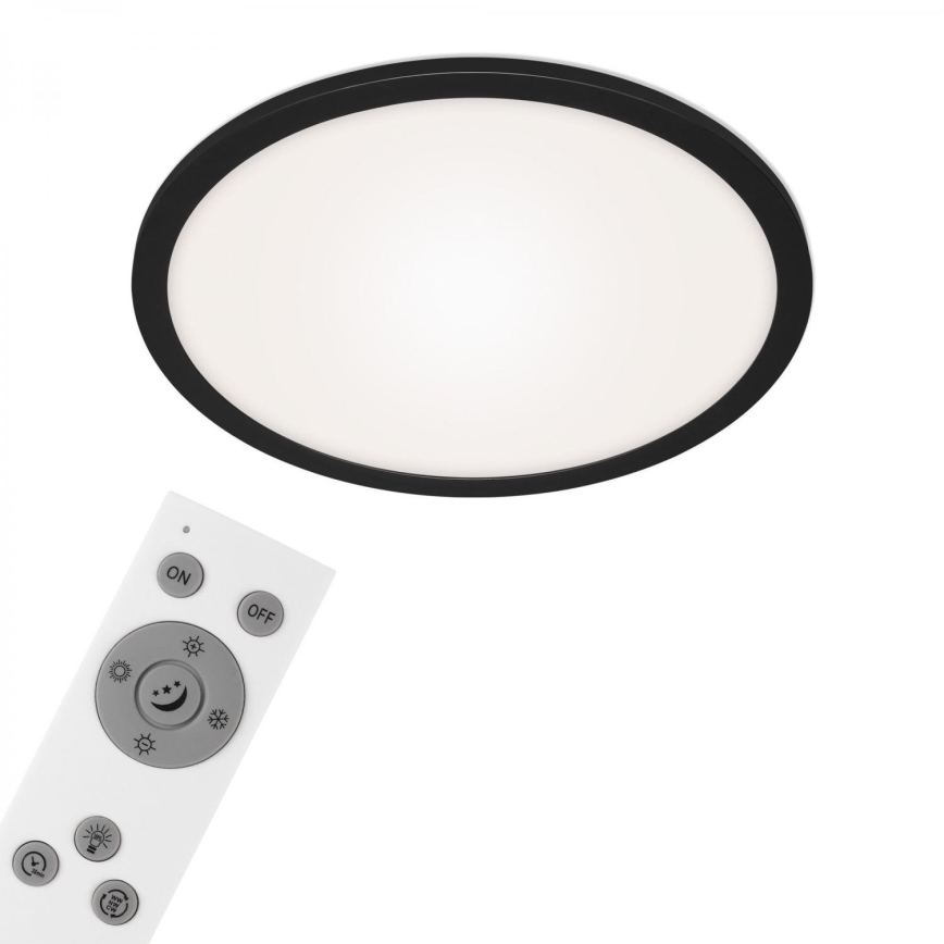 Briloner 7168-015 - LED Dimmable φωτιστικό οροφής PIATTO LED/22W/230V 3000-6500K διάμετρος 40 cm μαύρο + τηλεχειριστήριο