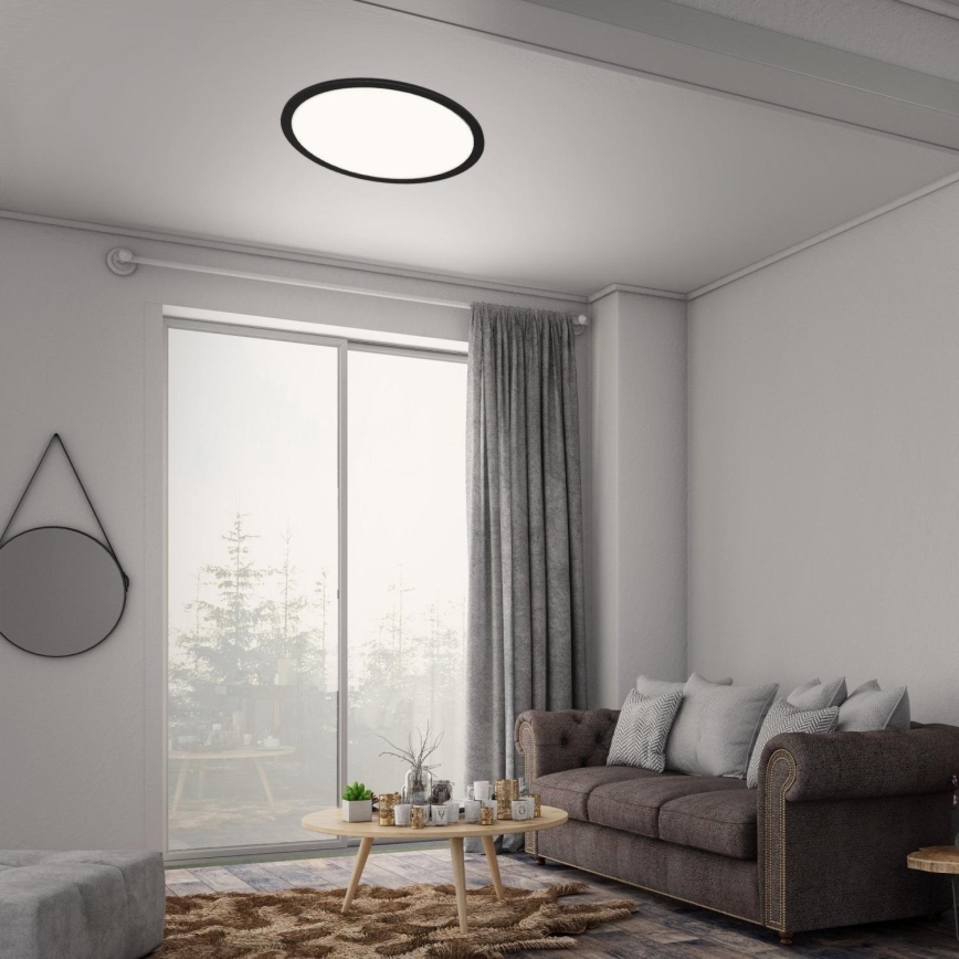 Briloner 7168-015 - LED Dimmable φωτιστικό οροφής PIATTO LED/22W/230V 3000-6500K διάμετρος 40 cm μαύρο + τηλεχειριστήριο