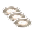 Briloner 7197-032 - ΣΕΤ 3x LED Dimmable χωνευτό φωτιστικό μπάνιου LED/4,5W/230V IP44