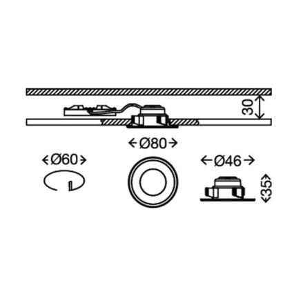 Briloner 7197-036-ΣΕΤ 3x LED Dimmable χωνευτά φωτιστικά μπάνιου LED/4,5W/230V IP44