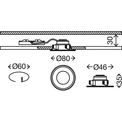 Briloner 7197-039-ΣΕΤ 3x LED Dimmable χωνευτό φωτιστικό μπάνιου LED/4,5W/230V IP44