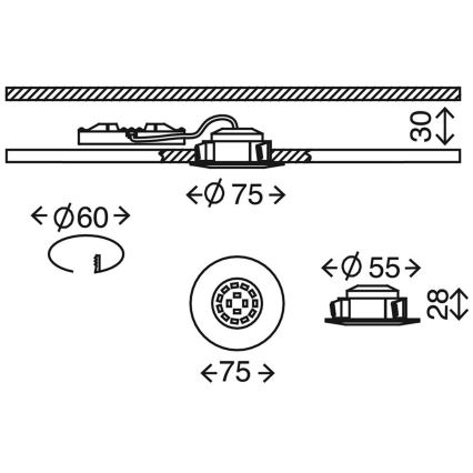 Briloner 7204-031 - ΣΕΤ 3x Κρεμαστό φωτιστικό οροφής μπάνιου LED ATTACH LED/5W/230V IP44