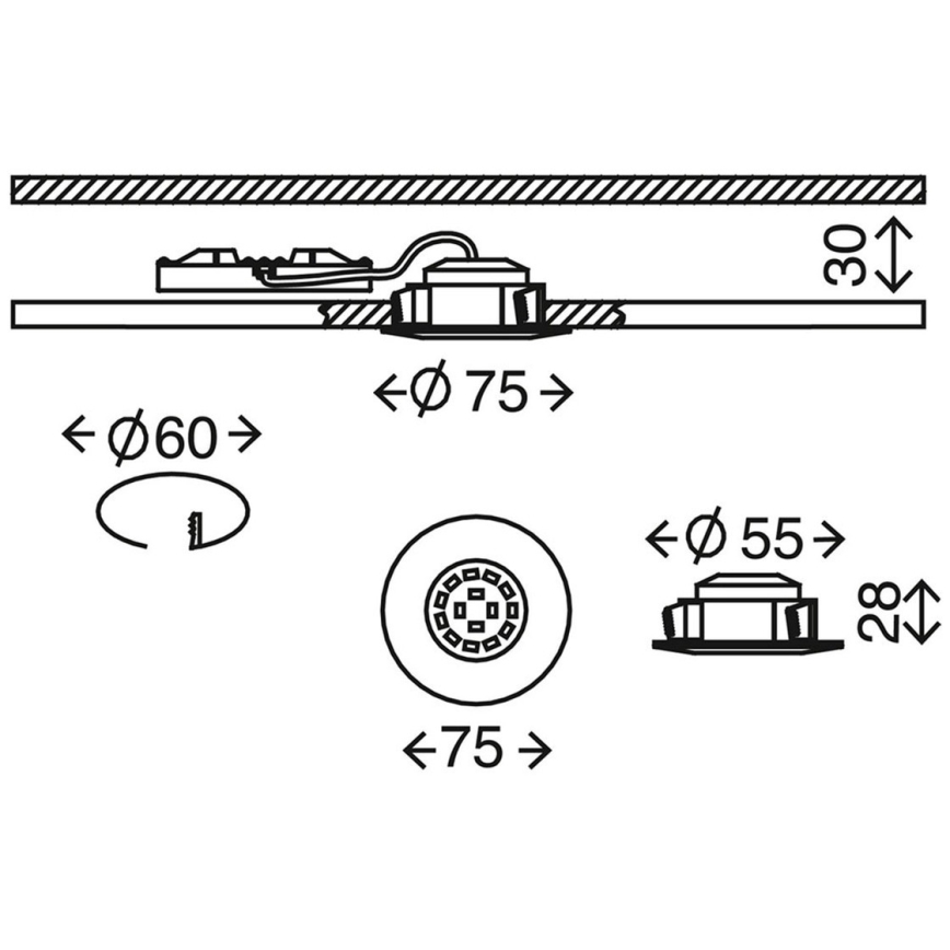 Briloner 7204-031 - ΣΕΤ 3x Κρεμαστό φωτιστικό οροφής μπάνιου LED ATTACH LED/5W/230V IP44