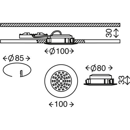 Briloner 7206-018 -Χωνευτό Φωτιστικό μπάνιου LED ATTACH LED/10,5W/230V IP44