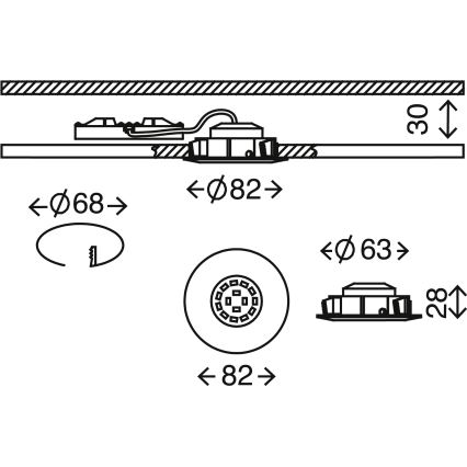 Briloner 7209-019 - Χωνευτό Φωτιστικό μπάνιου LED ATTACH LED/5W/230V IP23