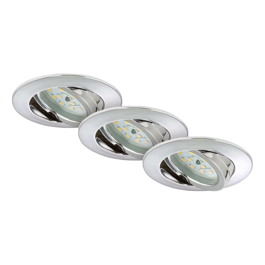 Briloner 7209-038 - ΣΕΤ 3x Χωνευτό φωτιστικό οροφής μπάνιου LED LED/5W/230V IP23