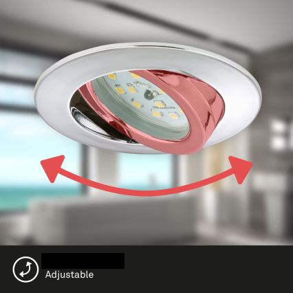 Briloner 7209-038 - ΣΕΤ 3x Χωνευτό φωτιστικό οροφής μπάνιου LED LED/5W/230V IP23