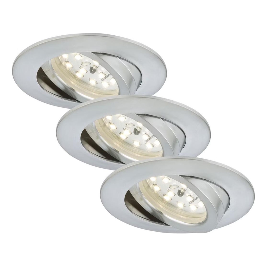 Briloner 7209-039 - Σετ 3x LED χωνευτό φωτιστικό μπάνιου ATTACH LED/5W/230V IP23 ματ χρώμιο