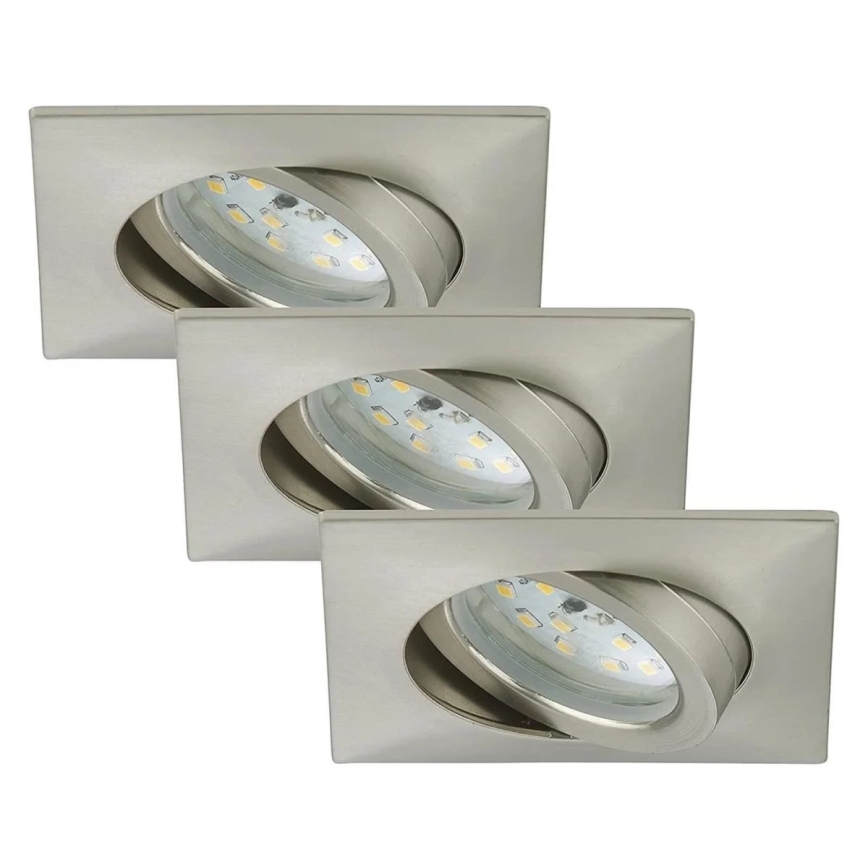 Briloner 7210-032 - ΣΕΤ 3x Χωνευτό Φωτιστικό μπάνιου LED ATTACH LED/5W/230V IP23 ματ χρώμιο