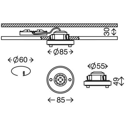 Briloner 7214-012 - Κρεμαστό φωτιστικό οροφής μπάνιου LED ATTACH LED/5W/230V IP44