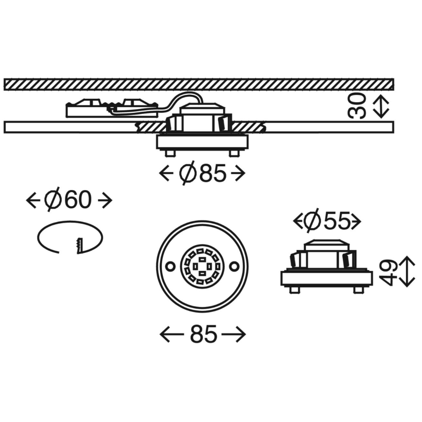Briloner 7214-012 - Κρεμαστό φωτιστικό οροφής μπάνιου LED ATTACH LED/5W/230V IP44