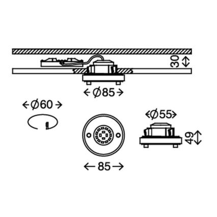 Briloner 7214-019 - Κρεμαστό φωτιστικό οροφής μπάνιου LED ATTACH LED/5W/230V IP44 3000K στρογγυλό