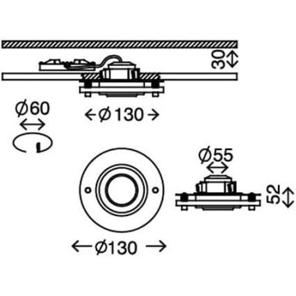 Briloner 7216-012 - Κρεμαστό φωτιστικό οροφής μπάνιου LED ATTACH LED/5W/230V IP44 3000K στρογγυλό