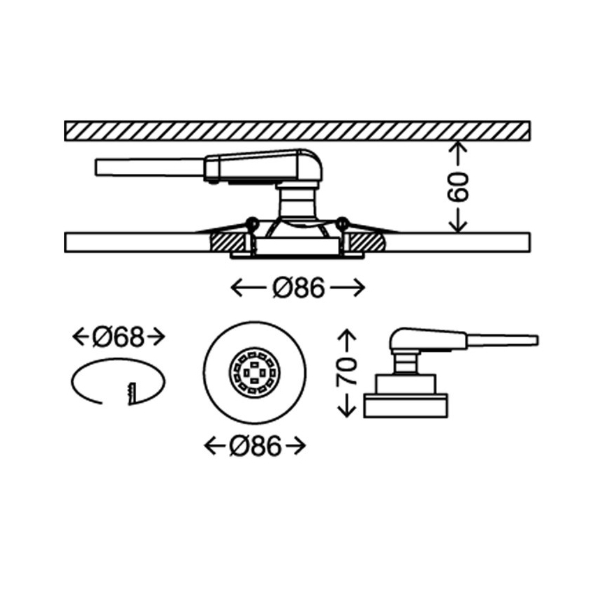 Briloner 7220-032 - ΣΥΣΚΕΥΑΣΙΑ 3x LED Χωνευτά φωτιστικά μπάνιου FIT 1xGU10/5W/230V