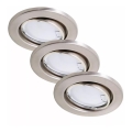 Briloner 7221-032 - ΣΕΤ 3x LED Εντοιχισμένο φωτιστικό μπάνιου 1xGU10/3W/230V IP23 ματ χρώμιο