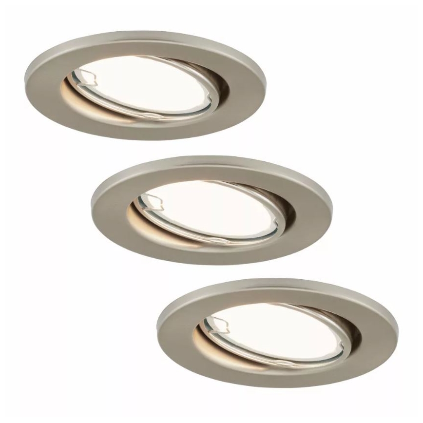 Briloner 7221-032 - ΣΕΤ 3x LED Εντοιχισμένο φωτιστικό μπάνιου 1xGU10/3W/230V IP23 ματ χρώμιο