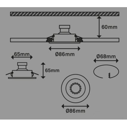 Briloner 7221-038 - ΣΕΤ 3x Κρεμαστό φωτιστικό οροφής μπάνιου LED 1xGU10/3W/230V IP23 γυαλιστερό χρώμιο