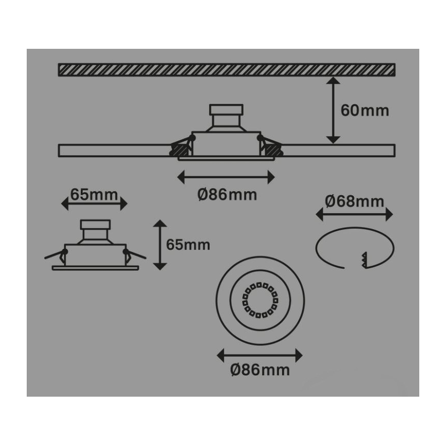 Briloner 7221-039 - ΣΕΤ 3x Κρεμαστό φωτιστικό οροφής μπάνιου LED 1xGU10/3W/230V IP23 ασήμι