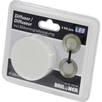 Briloner 7224-040 - ΣΕΤ 4x Διαχύτης για χωνευτά φωτιστικά δ. 69 mm