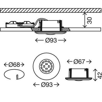 Briloner 7227-018 - LED χωνευτό φωτιστικό οροφής μπάνιου LED/5W/230V IP65 ματ χρώμιο