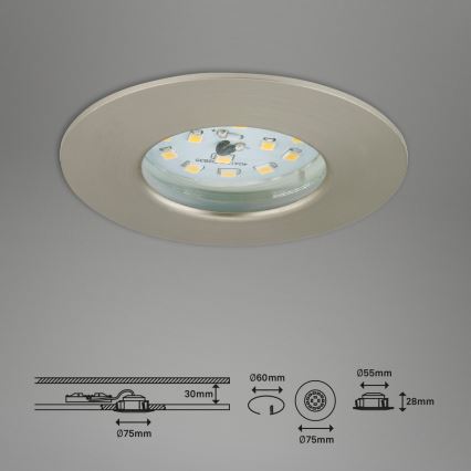 Briloner 7231-032 - ΣΕΤ 3x LED Dimming bathroom χωνευτό ATTACH φωστικό LED/5,5W/230V IP44