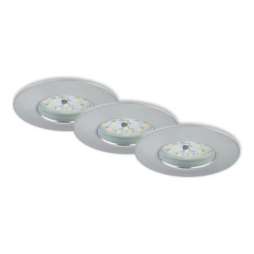 Briloner 7231-039 - Σετ 3x ρυθμιζόμενα εντοιχισμένα LED φωτιστικά οροφής για μπάνιο LED/5,5W/230V IP44 ματ χρώμιο