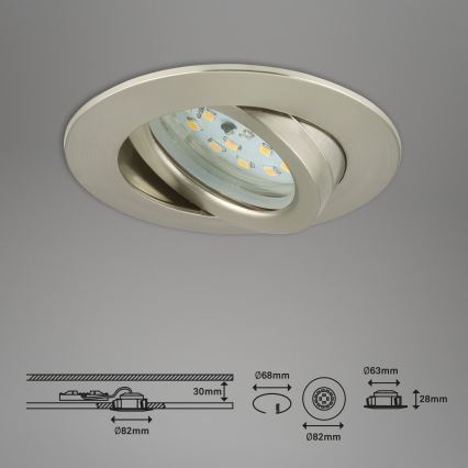 Briloner 7232-032 - Σετ 3x ρυθμιζόμενα χωνευτά LED φωτιστικά μπάνιου ATTACH LED/5,5W/230V IP23