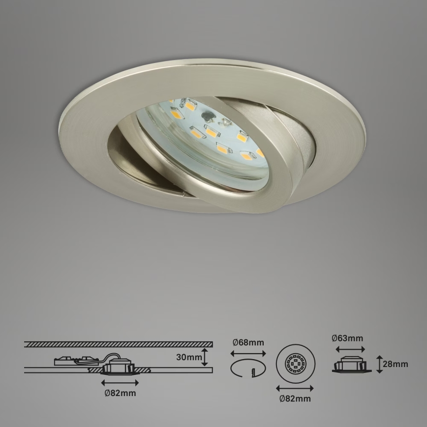 Briloner 7232-032 - Σετ 3x ρυθμιζόμενα χωνευτά LED φωτιστικά μπάνιου ATTACH LED/5,5W/230V IP23