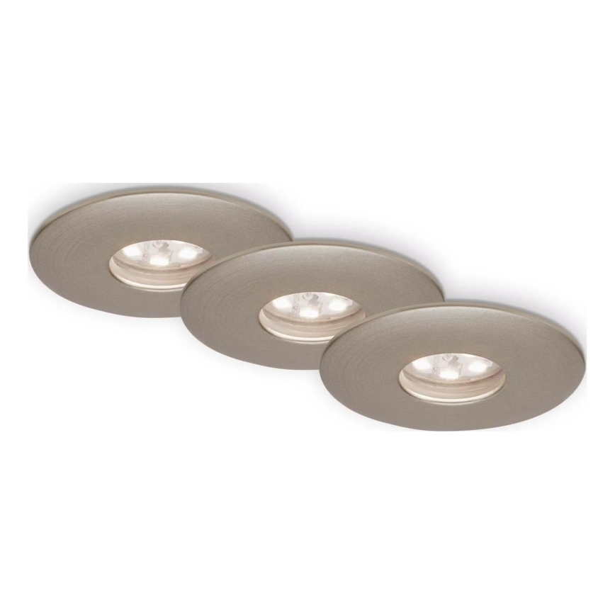 Briloner 7240-032 - ΣΕΤ 3x Χωνευτό Φωτιστικό μπάνιου LED ATTACH LED/1,8W/230V IP44 ματ χρώμιο