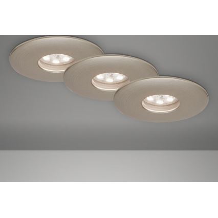Briloner 7240-032 - ΣΕΤ 3x Χωνευτό Φωτιστικό μπάνιου LED ATTACH LED/1,8W/230V IP44 ματ χρώμιο