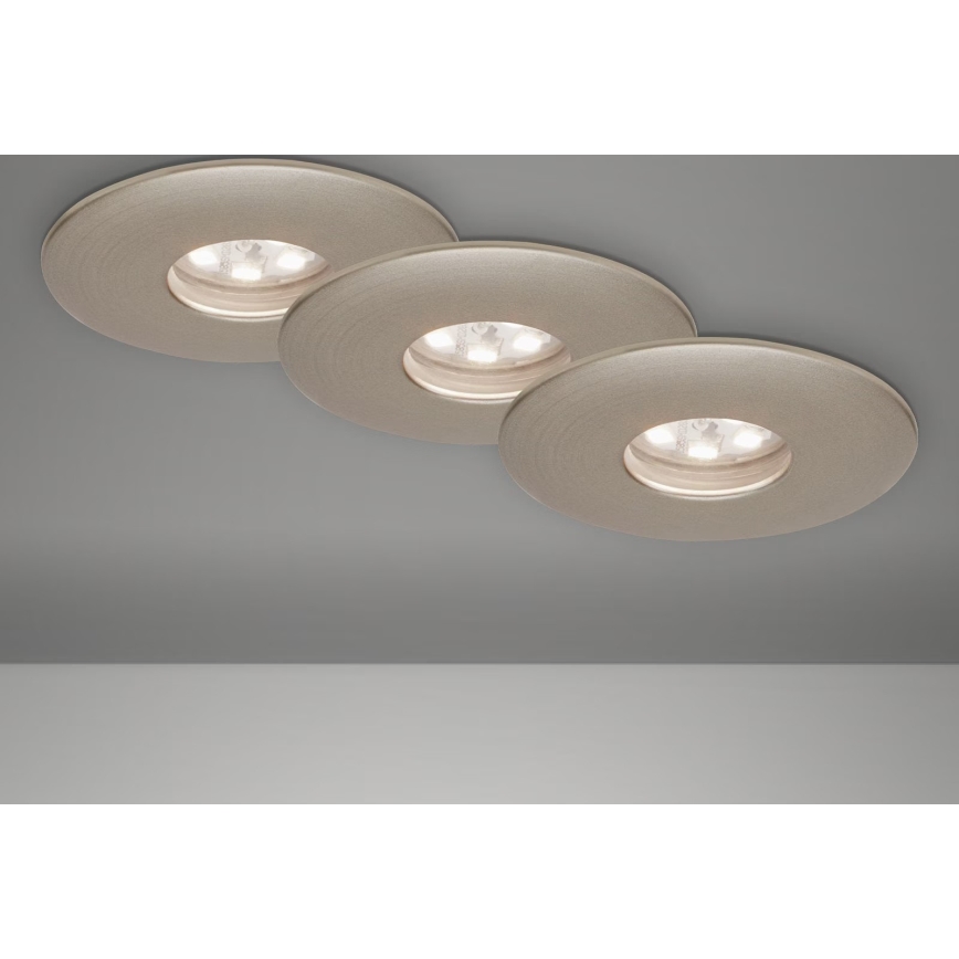 Briloner 7240-032 - ΣΕΤ 3x Χωνευτό Φωτιστικό μπάνιου LED ATTACH LED/1,8W/230V IP44 ματ χρώμιο