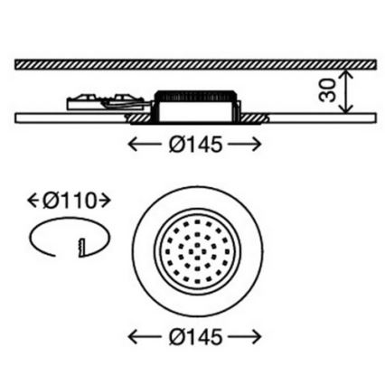 Briloner 7263-012 - Χωνευτό φως οροφής LED ATTACH LED/12W/230V IP44