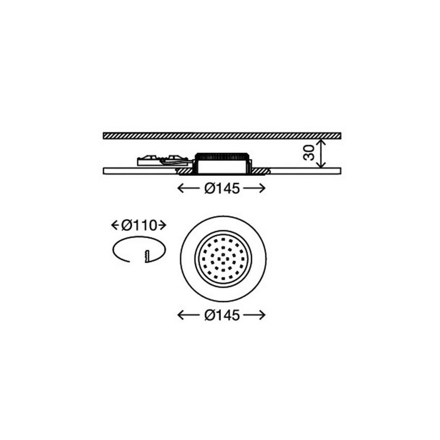 Briloner 7263-012 - Χωνευτό φως οροφής LED ATTACH LED/12W/230V IP44