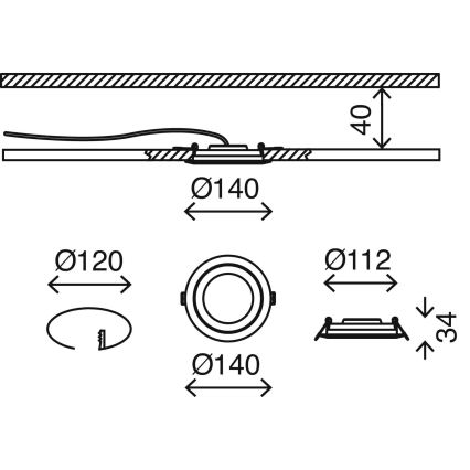 Briloner 7285-016 - LED φωτιστικό οροφής για ψευδοροφή μπάνιου LED/6,4W/230V IP23