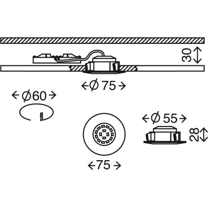 Briloner 7295-011 - LED Dimming bathroom Χωνευτό φωτιστικό ATTACH LED/6,5W/230V IP44