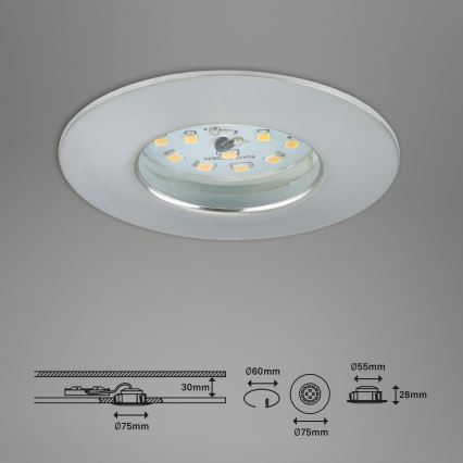 Briloner 7295-019 - LED Dimming bathroom χωνευτό φωτιστικό ATTACH LED/6,5W/230V IP44